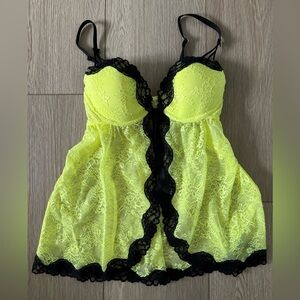 Lace Lingerie Top in Yellow and Black